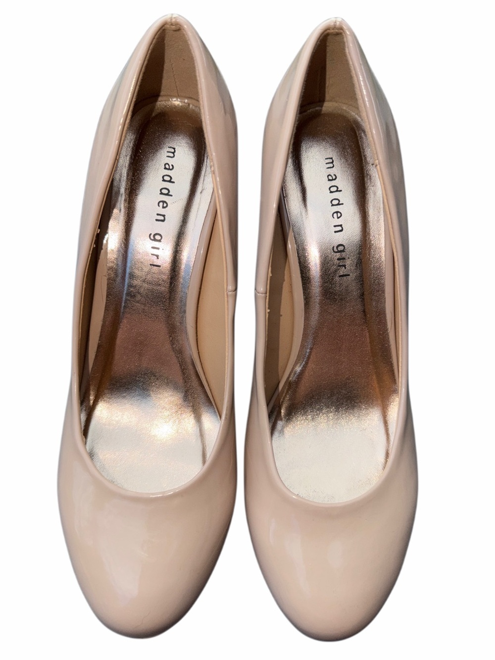 Madden Girl Blush Patent Round-Toe Pumps